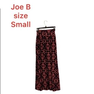 Joe B Gypsy Boho Long Romantic Flowy Maxi Skirt sz S Modest Navy Coral-ish EUC
